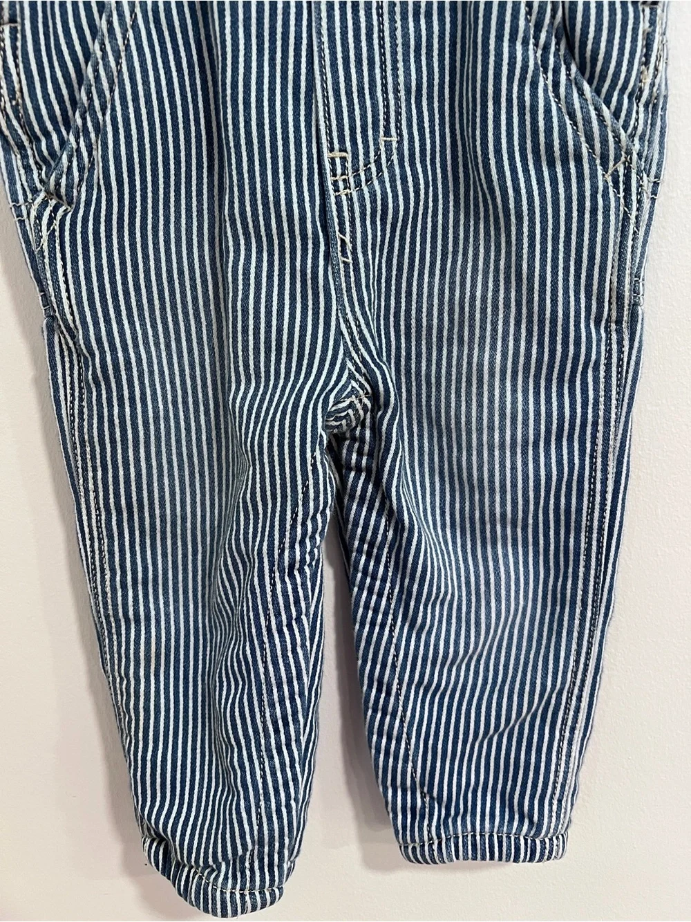 OshKosh B'gosh Blue and White Striped Kids Overalls